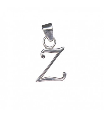 PE001490 Sterling Silver Pendant Charm Letter Z Solid Genuine Hallmarked 925